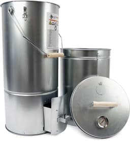 Eurocatch Telescopische Rookoven Rond 101 cm - Verzinkt Metalen Rookton - Rookkast voor Buiten met Thermometer en 10 Rookhaken - Smoker voor Vis, Vlees en BBQ Roken — thumbnail 4