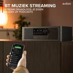 Premium DAB radio - Audizio Lunata - Bluetooth radio met CD speler - High-end speakers - Zwart — thumbnail 3
