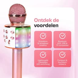 Karaoke Microfoon - Draadloos - Bluetooth - AUX-Compatibel - LED-Verlichting — thumbnail 2