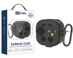 XDcase - hoesje geschikt voor Samsung Galaxy Buds4 / 4 pro soft case cover - zwart - TPU hoesje Beschermhoes - Samsung Galaxy Buds 4 / 4 Pro Cover - Buds4 hoesje - Retro Game Console Design