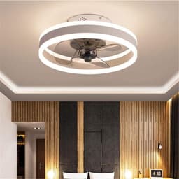 Stil Zwart/Wit Plafondventilator met Dimbare LED Verlichting en Afstandsbediening — thumbnail 1