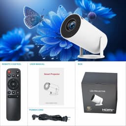 Draagbare miniprojector, 4K 1080p Full HD, compatibel met Android 11 en Netflix, WiFi 6, Bluetooth 5.0, 180 graden draaibaar, kleine thuisbioscoopprojector met automatische keystone-correctie. — thumbnail 4