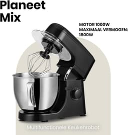 Florixa® Mixer met Mengkom - Keukenmachine - Kneedmachine- Zwart- ‎39cm x 35cm x 25cm — thumbnail 2