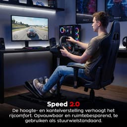 HUZARO Speed 2.0 - racestuur standaard - stuurstandaard - Wheel stand - race cockpit - Inklapbaar - Geschikt voor Logitech, Thrustmaster & Fanatec - Zwart — thumbnail 2