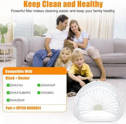 filters N600601 geschikt voor Black Decker DVA315J DVA315JF Dustbuster stofzuiger — thumbnail 2