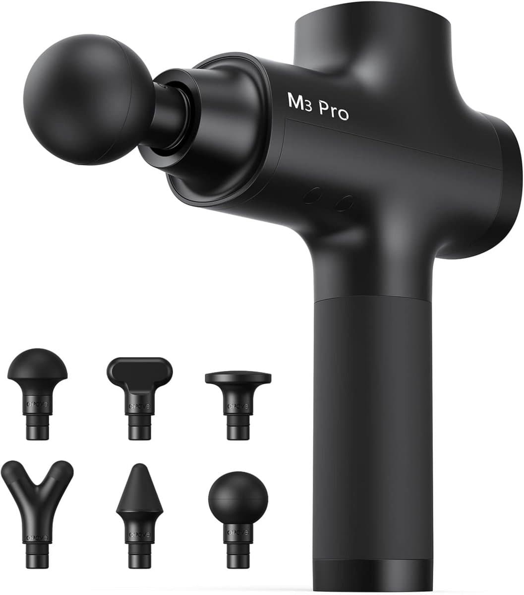 OPOVE M3 Pro 2 massagepistool, massagepistool, led-display, 2500 omw/min, masagegistpistool met 5 standen, 2600 mAh accu, 12 mm amplitude voor het verlichten van spierpijn, zwart — afbeelding 1