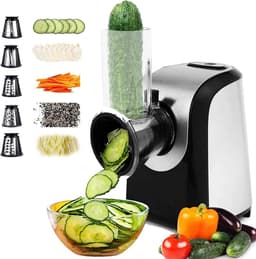 Elektrische Groentesnijder en Rasp, 5-in-1, 150W voor Groenten, Kaas en Fruit — thumbnail 1