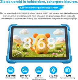 Blackview LINK 1 Kids - Tablet - 16GB RAM - 64GB ROM - 8.68 inch - 5000mAh - Android 16 - Met pen - Beschermhoes - Blauw — thumbnail 3