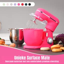 Aura® Mixer met mengkom - Mixer - Mixer met mengkom keukenmachine - donkerroze - ‎22cm x 36cm x 33cm — thumbnail 4