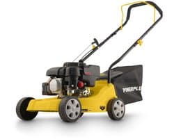 Powerplus benzine grasmaaier - 390 mm Ø en 132 cc, tuintoestel op benzine, met grasopvangsysteem en achteruitworp