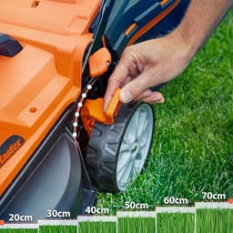 Elektrische Grasmaaier – Accu Grasmaaier – Draadloze Grasmaaier – Lithium-Ion Grasmaaier – Mulchmaaier – 2x 24V 4.0Ah Batterijen – Instelbare Snijhoogte 22-72 mm — thumbnail 3