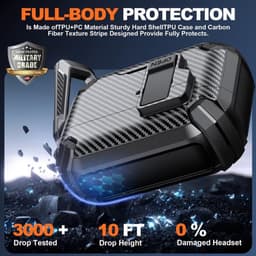Telestore - AirPods Pro 3 Carbon hard case cover - Carbon hybride donker blauw hoesje Beschermhoes - AirPods pro 3 Cover - hoesje geschikt voor Apple Airpods pro 3 - donkerblauw - Carbon hard cover - met MagSafe functie — thumbnail 4