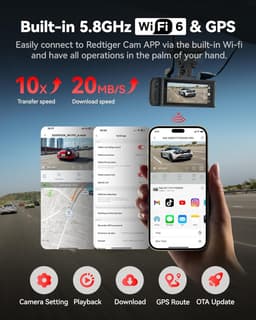 RedTiger F7N Pro Dual Dashcam voor auto - 4K & 1080p - Voor en achter Camera - WiFi en Gps - 3,18 inch LCD met App - Sony Sensor - Nachtzicht - Parkeerbewaking - G Sensor - Loop opname — thumbnail 2