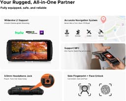 DOOGEE Fire 3 Ultra Robuuste Smartphone - 24 GB RAM - 256 GB ROM - 8350 mAh - 5,5 inch - Android 15 - IP68/IP69K Outdoor telefoon - Face ID - OTG - NFC - Oranje — thumbnail 5