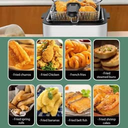 Elektrische Friteuse - Olie Friteuse - Snelle Snacks Maken - Ingebouwd Oliefilter - 2.5 Liter Capaciteit - Wit — thumbnail 5