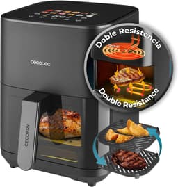 Heteluchtfriteuse - Airfryer Grill - Gezond Koken - Dubbele Weerstand - 4 Liter - Inox — thumbnail 1