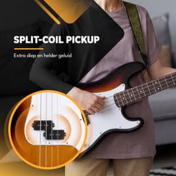 Finesse Elektrische Basgitaar met Versterker - Starterset - Volwassenen - Kind - Sunburst — thumbnail 3