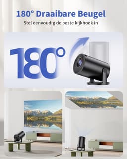 Aurixi® Draagbare Beamer - Beamer - Projector - Mini Beamer - Wit - 22cm x 17cm x 9cm — thumbnail 4