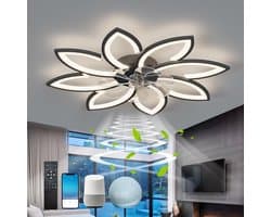 Stille Plafondventilator met Licht en Afstandsbediening, Dimbaar, 90 cm