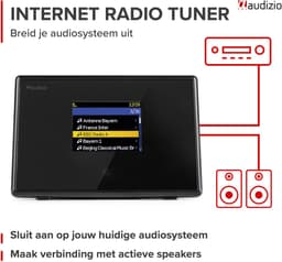 Internet radio tuner - Audizio Turin - Radio tuner met WIFI adapter - Podcast modus - Met afstandsbediening — thumbnail 2
