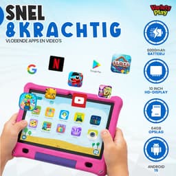 Kindertablet 10 inch – Android 15 – 64GB – Inclusief Hoes – Ouderlijk Toezicht – Kids Tablet – Tablet Kinderen – WiFi — thumbnail 2