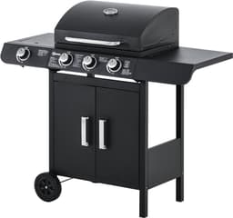 Killogood Gasbarbecue met 3 hoofdbranders + 1 zijbrander - plank - roestvrij staal - zwart - 110 x 50 x 100 cm — thumbnail 5