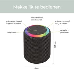 Sonume Go - Draagbare Bluetooth Speaker - 8 Uur Speeltijd - 15 Watt - Bluetooth 5.3 - 360° Sound - Compact - IPX6 Waterbestendig - Bluetooth Box - Portable Speaker - Zwart — thumbnail 2