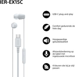 Sony IER-EX15C – In-ear USB-C oordopjes met microfoon - Wit — thumbnail 3