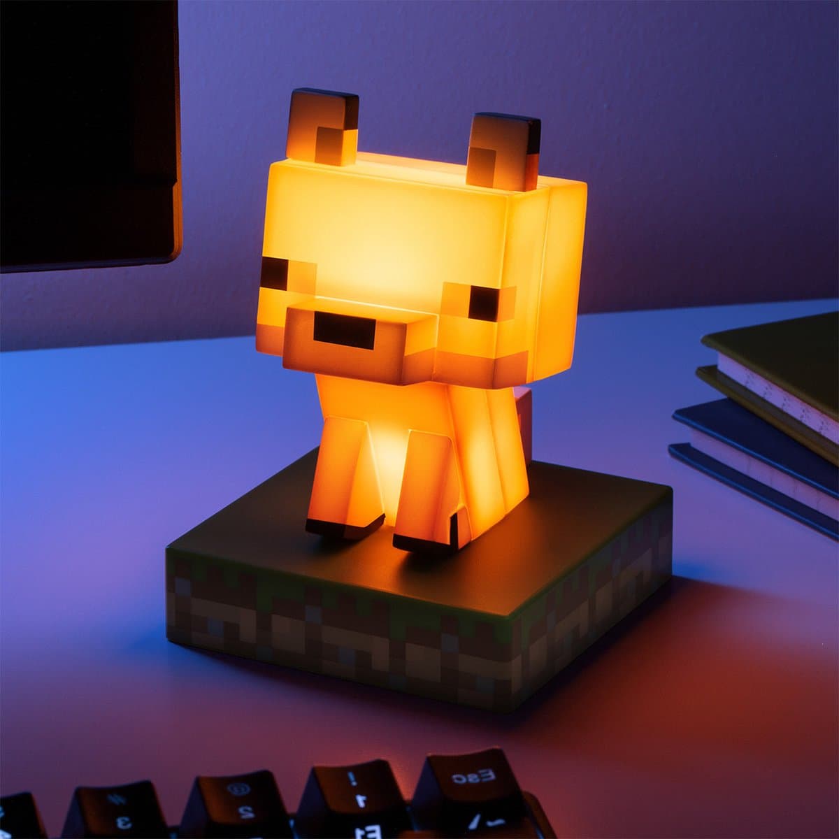 Minecraft Officieel Gelicentieerde Fox Vrijstaande Bureau Lamp, Gamingkamer Decoratie en Merchandise voor Jongens en Meisjes, Nachtlamp Cadeau‑accessoire voor Speelkamer en Slaapkamer – Paladone — afbeelding 1