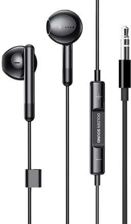 Golden Sound bedrade oordopjes - Oordopjes met draad en microfoon - Jack 3.5mm aansluiting - Zwart — thumbnail 1