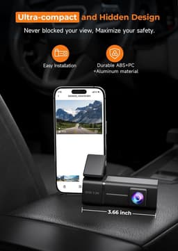Lexium Dashcam - Daschcams - Auto - Camera - Vooruit - Achteruit - Video - Autobeveiliging - Parkeerbeveiliging - Recording - Dag en Nacht - Schadepreventie — thumbnail 2