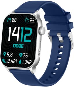 OOQE WATCH PRO 8 - Smartwatch Heren en Dames | Geschikt voor iOS en Android | AMOLED | Notificaties | Gezondheidsanalyse | Sportanalyse | GPS Koppeling | Bellen | Muziek/Audio Luisteren | Ergonomisch | Nederlandstalig | Blauw — thumbnail 1