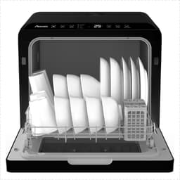 Amenzo® - Mini Vaatwasser - Inclusief App - Energielabel A - 900 Watt - 5 Programma's - Zwart - Afwasmachine - Met Waterreservoir — thumbnail 3