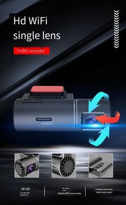 2K HD nachtzichtcamera, WiFi-verbinding, auto-DVR + spraakbesturing — thumbnail 4