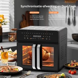 ApexArte® Dubbele Airfryer XXXL - Duo Heteluchtfriteuse - Geschikt voor Accessoires - Zwart — thumbnail 4