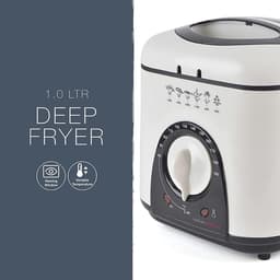 Compacte friteuse met thermostaat en antiaanbaklaag - 1 liter, ivoorwit — thumbnail 2