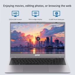 GMR 15.6" Full HD Laptop - 8GB RAM / 256GB SSD - AMD Athlon Silver - Win 11 Pro - Thuis, Office & Studie — thumbnail 3