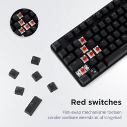 getcetera Mechanisch Gaming Toetsenbord - 104 Toetsen - Red Switches - RGB - QWERTY - USB-C Bedraad - Zwart — thumbnail 4
