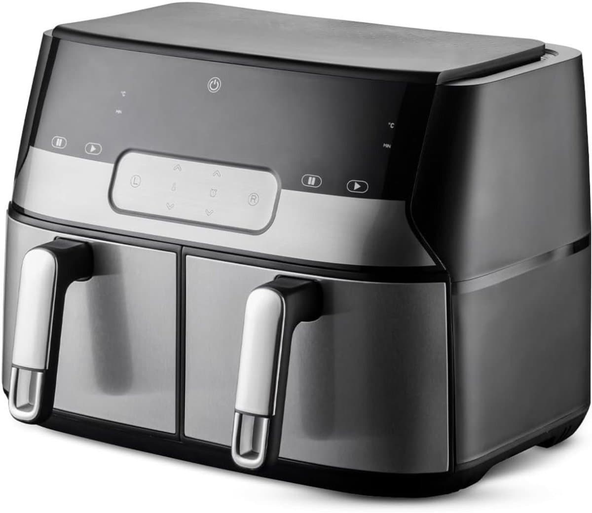 Thuys – Dubbele Airfryer – Heteluchtfriteuse – 9 L – 35 x 39 x 31cm – Zwart — afbeelding 1