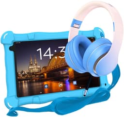 AngelTech Kinderpakket Slim - AngelTech Kindertablet Slim + AngelTech Kinderkoptelefoon - Combipakket - Kindertablet Vanaf 3 Jaar – Kinder Tablet – Kids Tablet - Tablet voor Kinderen - Blauw — thumbnail 1