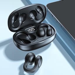 Draadloze Open Ear Koptelefoon - Ultralange Batterijduur voor Buitensport - Comfortabel voor Kleine Oren en met Bril - Sport Oorhangers - Zwart — thumbnail 2