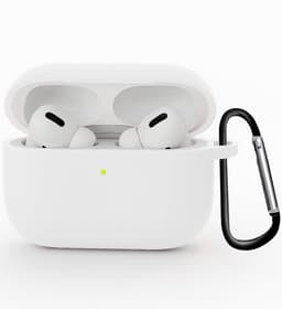 Hoesje Geschikt voor Apple Airpods Pro 3 - Siliconen Hoes met Clip - Silicone Case Cover - Wit — thumbnail 1