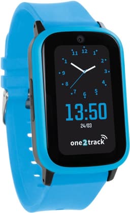 One2track Connect UP blauw | GPS horloge voor kinderen | Bekijk de locatie van je kind. Stel veilige zones in. En videobellen met de leukste smartwatch voor kinderen — thumbnail 1