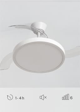 CREATE - Plafondventilator 40W stil met intrekbare bladen met licht - Ø108cm - Wit - Afstandsbediening - WIND CLEAR STUDIO — thumbnail 5