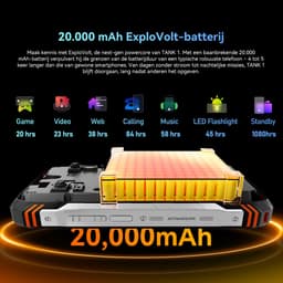 OSCAL TANK 1 - Robuuste Smartphone - 5G - 48GB RAM - 512GB ROM - 20000mAh - 6.78 inch FHD+ 120Hz - MTK Dimensity 7050 - 64MP+50MP+20MP Nachtzicht - Android 15 - AI Robuuste Telefoon - NFC - IP68/IP69K/GPS - Oranje — thumbnail 3