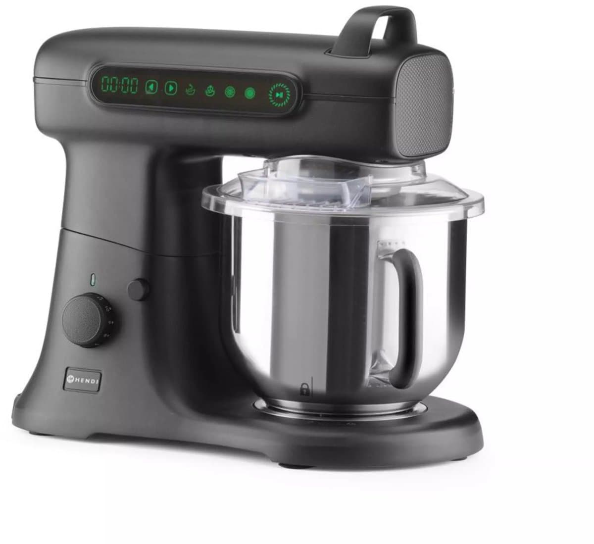 HENDI planeetmixer 7 liter - 470x263x413 mm - rvs kom - zwart - kneden en kloppen - professioneel — afbeelding 1