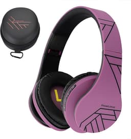 PowerLocus P2 - Draadloze Over-Ear Koptelefoon Inklapbaar - Bluetooth Hoofdtelefoon - Met microfoon – Headphone - Micro SD mode – Incl. Carry Case - Zwart/Purper — thumbnail 1