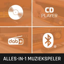 Classic Phono Retro Platenspeler - Bluetooth - Auto-stop - DAB Radio CD en Cassettespeler - TCD-2571WD - Hout — thumbnail 2
