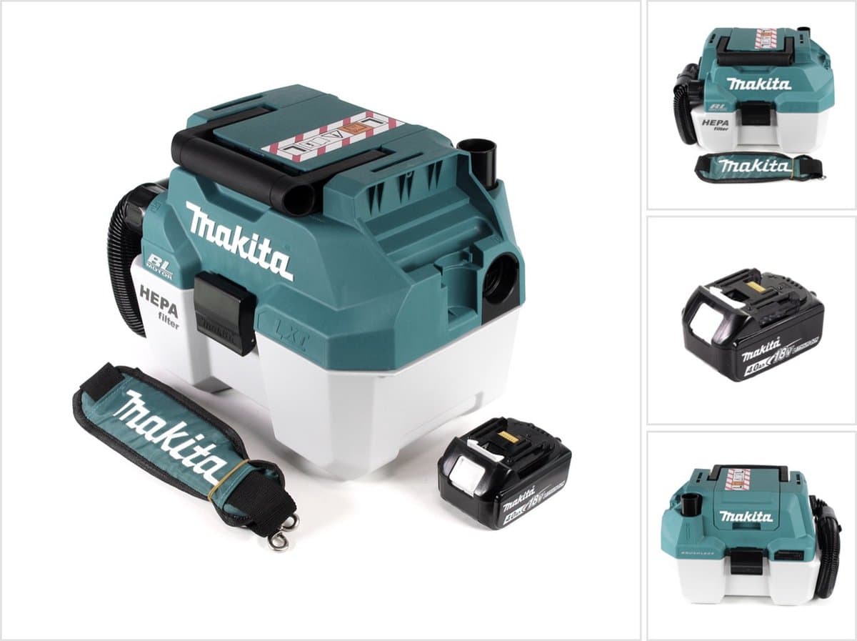 Makita DVC 750 LM1X3 accustofzuiger nat- en droogzuiger 18 V draagbaar + 1x 4,0 Ah accu - zonder accessoires, zonder oplader — afbeelding 1