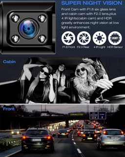 Dashcam - Dashcam Voor Auto - Dashcam Voor Auto Voor En Achter - 4K - Infrared Night Vision — thumbnail 4